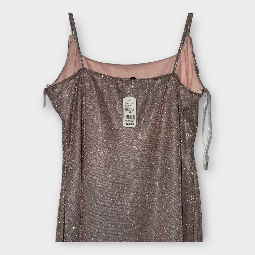 Q NWT Sparkling Brown Slip Dress - Picture 10 of 11